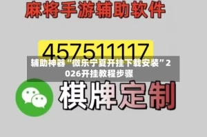 辅助神器“微乐宁夏开挂下载安装”2026开挂教程步骤