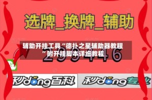 辅助开挂工具“德扑之星辅助器教程”附开挂脚本详细教程