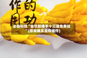 必备科技“金华新佛手十三道免费挂”(原来确实是有插件)