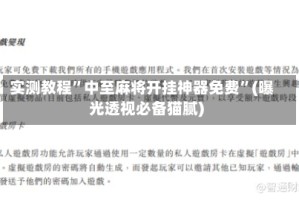 实测教程”中至麻将开挂神器免费”(曝光透视必备猫腻)