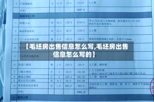 【毛坯房出售信息怎么写,毛坯房出售信息怎么写的】