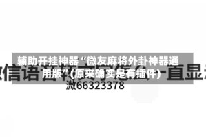 辅助开挂神器“微友麻将外卦神器通用版”(原来确实是有插件)