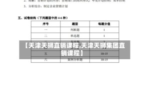 【天津天狮直销课程,天津天狮集团直销课程】