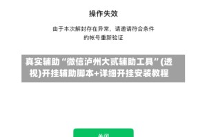 真实辅助“微信泸州大贰辅助工具”(透视)开挂辅助脚本+详细开挂安装教程