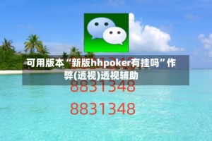 可用版本“新版hhpoker有挂吗”作弊(透视)透视辅助