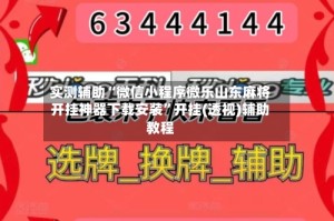 实测辅助“微信小程序微乐山东麻将开挂神器下载安装”开挂(透视)辅助教程
