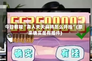 今日教程“真人天天麻将怎么开挂”(原来确实是有插件)