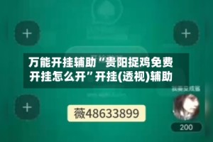 万能开挂辅助“贵阳捉鸡免费开挂怎么开”开挂(透视)辅助