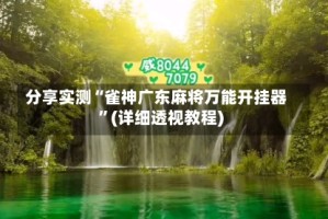 分享实测“雀神广东麻将万能开挂器”(详细透视教程)
