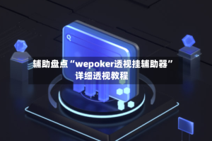 辅助盘点“wepoker透视挂辅助器”详细透视教程