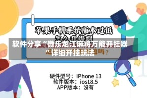 软件分享“微乐龙江麻将万能开挂器”详细开挂玩法
