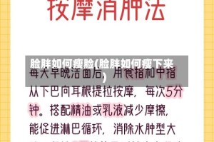 脸胖如何瘦脸(脸胖如何瘦下来)