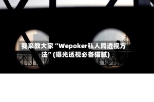 我来教大家“Wepoker私人局透视方法”(曝光透视必备猫腻)