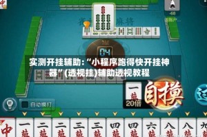 实测开挂辅助:“小程序跑得快开挂神器”(透视挂)辅助透视教程