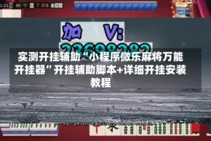 实测开挂辅助“小程序微乐麻将万能开挂器”开挂辅助脚本+详细开挂安装教程
