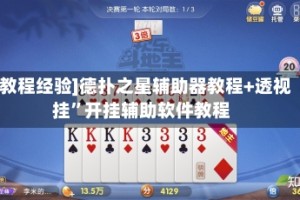 [教程经验]德扑之星辅助器教程+透视挂”开挂辅助软件教程
