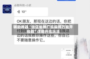 辅助神器“微信雀神广东麻将万能开挂器”详细开挂玩法
