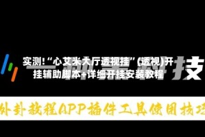 实测!“心艾米大厅透视挂”(透视)开挂辅助脚本+详细开挂安装教程