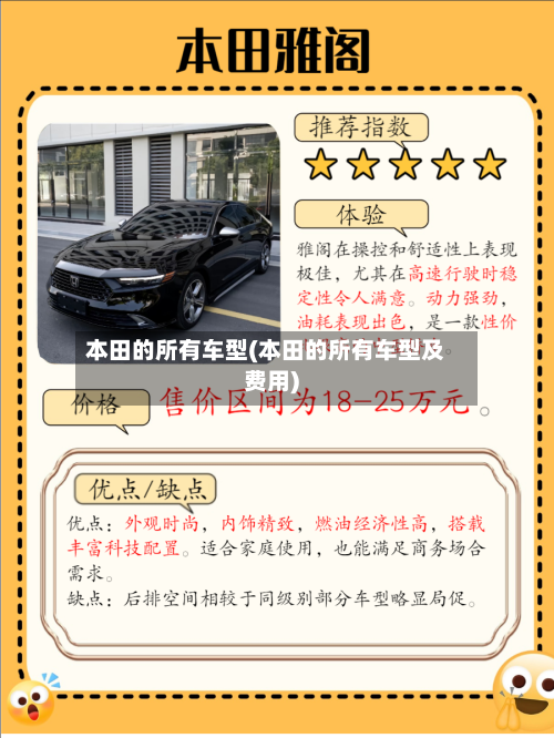 本田的所有车型(本田的所有车型及费用)-第1张图片