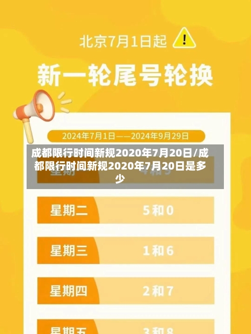 成都限行时间新规2020年7月20日/成都限行时间新规2020年7月20日是多少-第2张图片