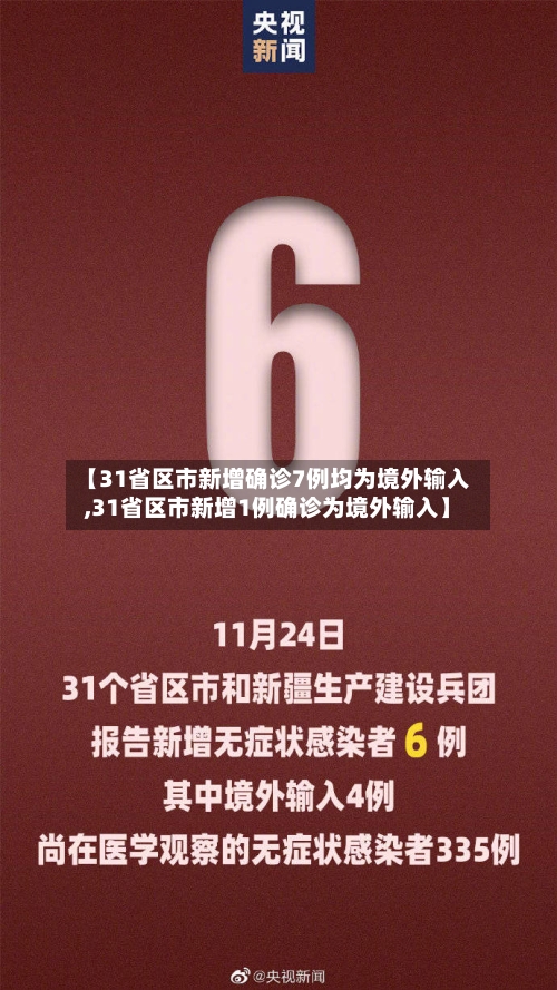【31省区市新增确诊7例均为境外输入,31省区市新增1例确诊为境外输入】-第1张图片