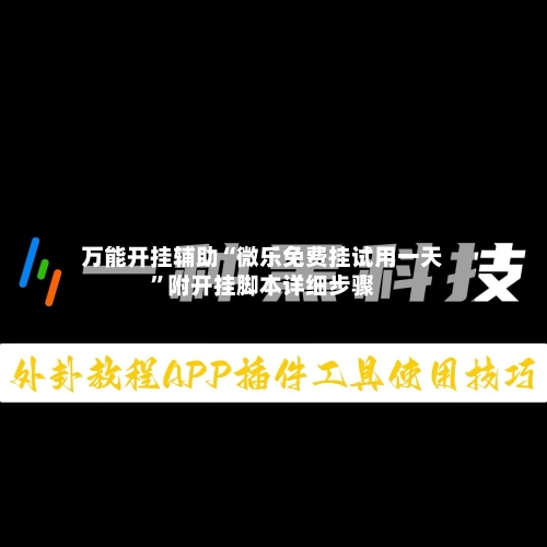 万能开挂辅助“微乐免费挂试用一天”附开挂脚本详细步骤-第1张图片