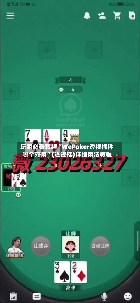 玩家必看教程“WePoker透视插件哪个好用	”(透视挂)详细用法教程-第1张图片