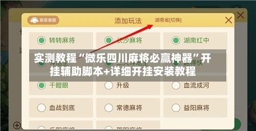 实测教程“微乐四川麻将必赢神器”开挂辅助脚本+详细开挂安装教程-第2张图片