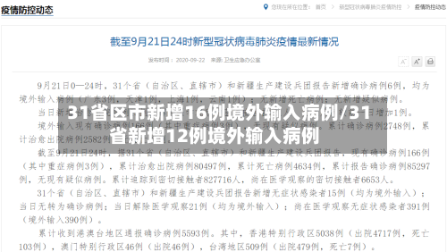 31省区市新增16例境外输入病例/31省新增12例境外输入病例-第2张图片