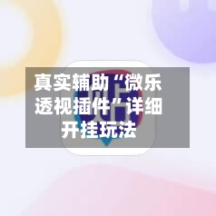 真实辅助“微乐透视插件”详细开挂玩法-第1张图片