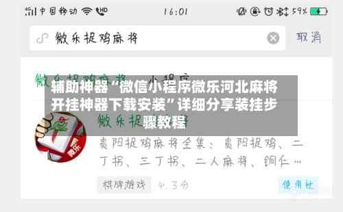 辅助神器“微信小程序微乐河北麻将开挂神器下载安装”详细分享装挂步骤教程-第1张图片