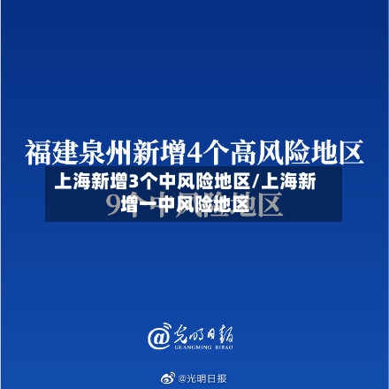 上海新增3个中风险地区/上海新增一中风险地区-第1张图片