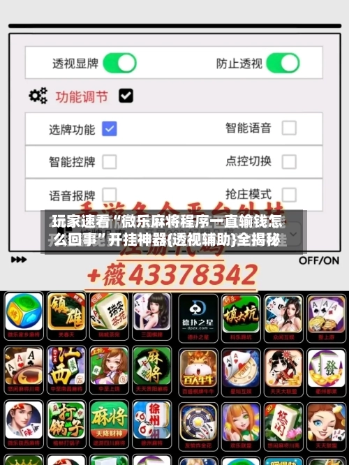 玩家速看“微乐麻将程序一直输钱怎么回事	”开挂神器{透视辅助}全揭秘-第1张图片