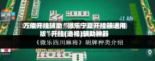 万能开挂辅助“微乐宁夏开挂器通用版”开挂(透视)辅助神器-第1张图片