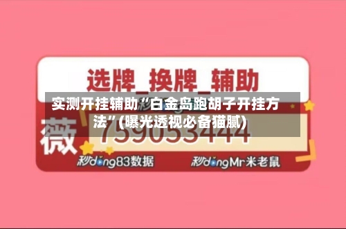 实测开挂辅助“白金岛跑胡子开挂方法	”(曝光透视必备猫腻)-第1张图片