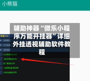 辅助神器“微乐小程序万能开挂器”详细外挂透视辅助软件教程-第1张图片