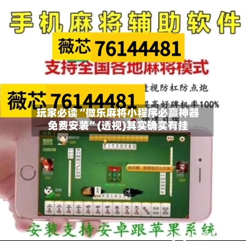 玩家必读“微乐麻将小程序必赢神器免费安装”(透视)其实确实有挂-第1张图片