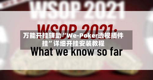 万能开挂辅助“We-Poker透视插件挂”详细开挂安装教程-第1张图片