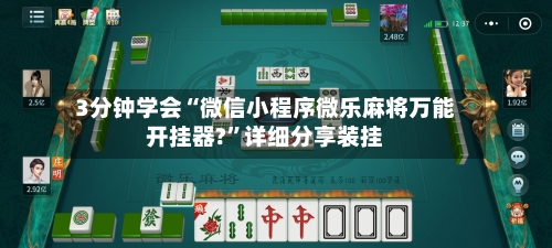 3分钟学会“微信小程序微乐麻将万能开挂器?	”详细分享装挂-第1张图片