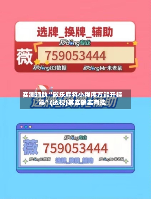 实测辅助“微乐麻将小程序万能开挂器”(透视)其实确实有挂-第1张图片