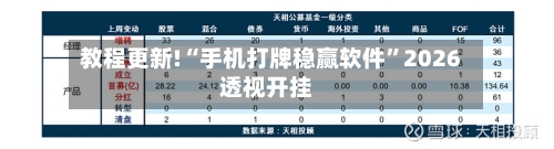教程更新!“手机打牌稳赢软件”2026透视开挂-第1张图片