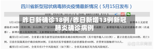昨日新确诊18例/昨日新增13例新冠肺炎确诊病例-第1张图片