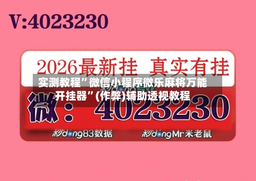 实测教程”微信小程序微乐麻将万能开挂器	”(作弊)辅助透视教程-第1张图片