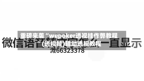 重磅来袭“wepoker透视挂作弊教程	”(透视挂)辅助透视教程-第1张图片