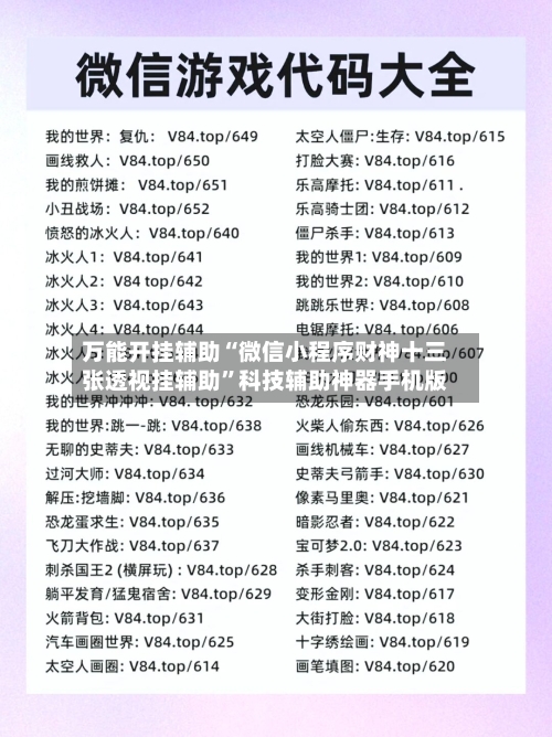 万能开挂辅助“微信小程序财神十三张透视挂辅助”科技辅助神器手机版-第1张图片