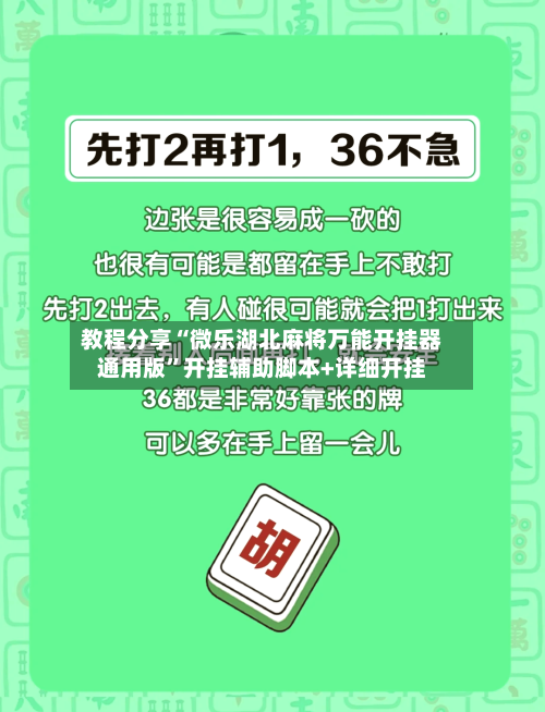 教程分享“微乐湖北麻将万能开挂器通用版”开挂辅助脚本+详细开挂-第1张图片