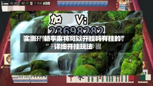 实测!“畅享麻将可以开挂吗有挂的”详细开挂玩法-第1张图片