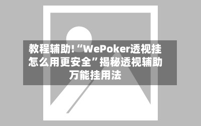 教程辅助!“WePoker透视挂怎么用更安全	”揭秘透视辅助万能挂用法-第1张图片