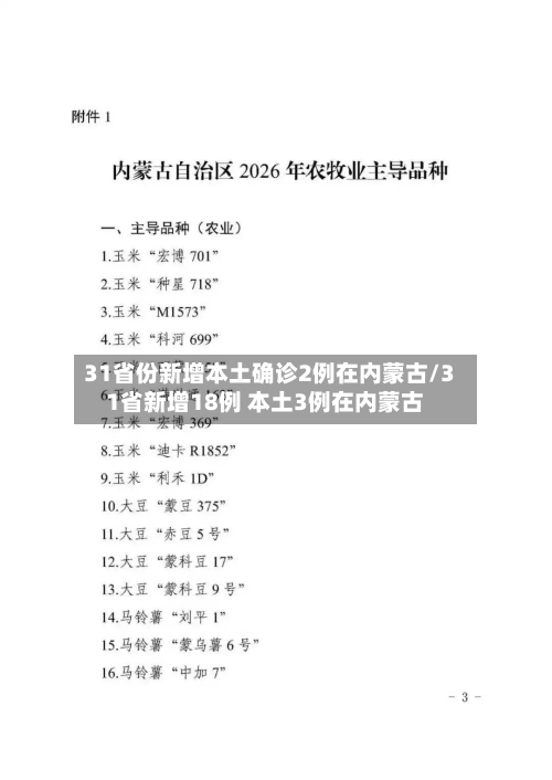 31省份新增本土确诊2例在内蒙古/31省新增18例 本土3例在内蒙古-第1张图片
