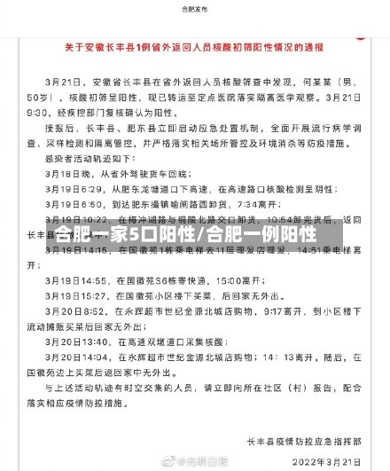 合肥一家5口阳性/合肥一例阳性-第1张图片